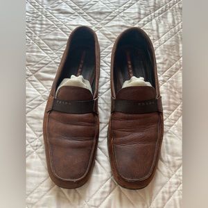 Prada brown leather loafers